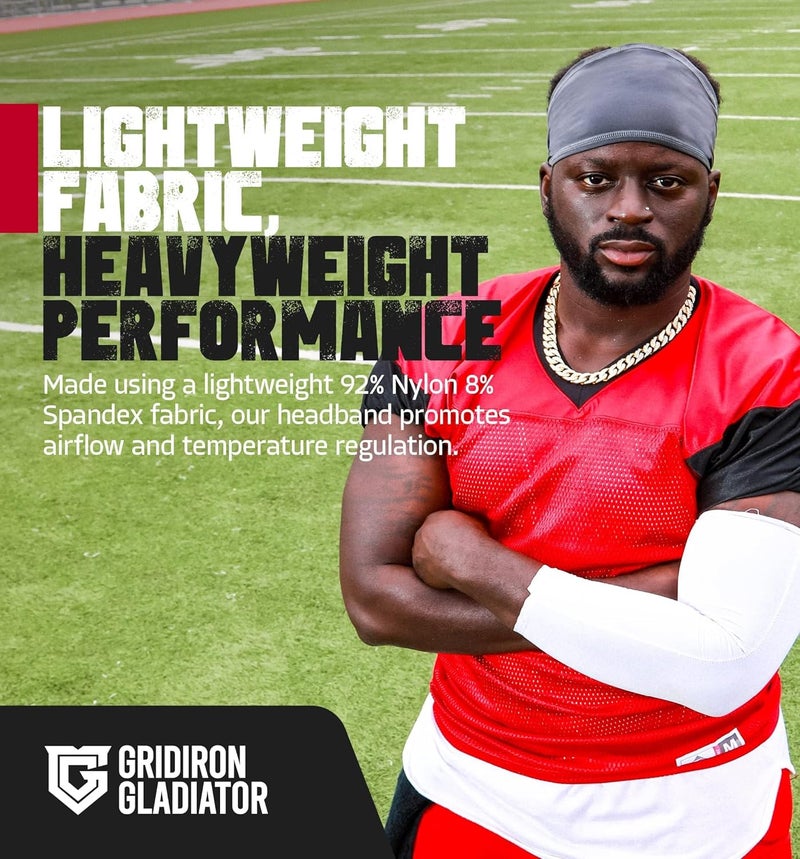 Gridiron Gladiator Football Bandana - Skull Headwrap, Sports Head Wrap for Men's Workout - Image 4